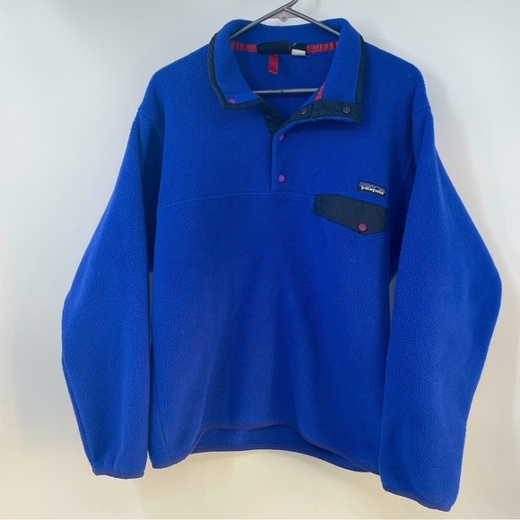 Patagonia Vintage Synchilla Snap-T Pullover Sweatshirt Blue Size Medium - Picture 2 of 10